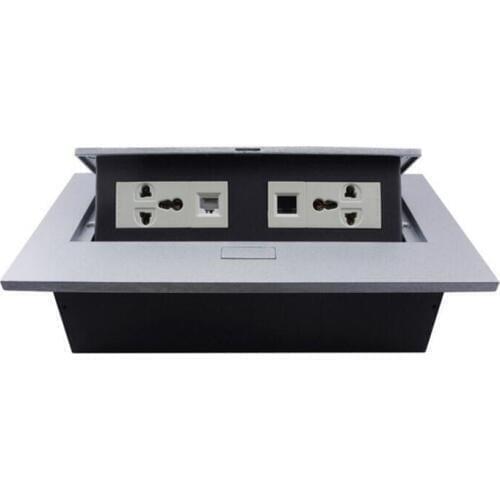 Pop up Electric socket 110V-250V Damped Grounded Desktop Outlet Damping One-key Open Plug Power Hoter Office Conference Room