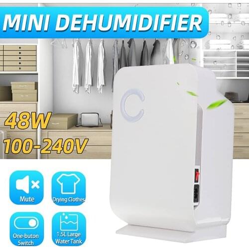 Electric Mini Personal 300ml/Day 1.5L Water Tank Air Dehumidifier For Home Kitchen Bedroom Basement Wardrobe