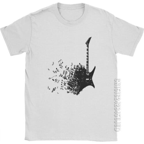 Humorous Guitar T-Shirts For Men Round Collar 100% Cotton T Shirts Musical Lover Music Camisetas Tee Shirt Plus Size Clothes