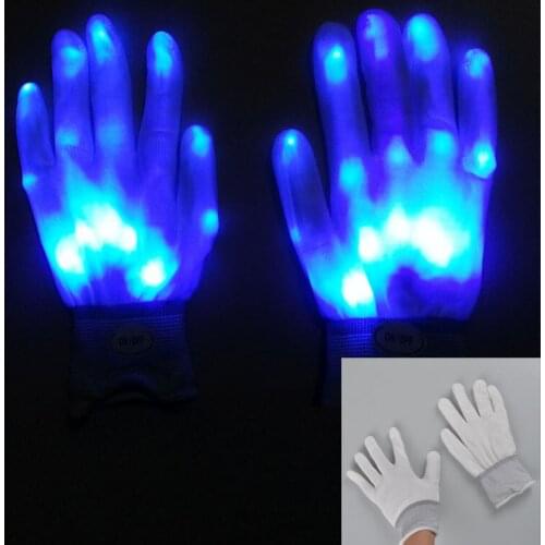 Skeleton Glowing Flashing Fingertip Light LED Gloves Mittens Costumes Rave Party Skating Riding Props Stage Dance Christmas