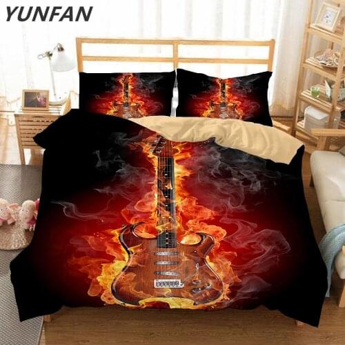 3D Bedding Set Guitar Print Duvet Cover Set Lifelike Bedclothes with Pillowcase Bed Set Home Textiles cartoon quilt cover sets