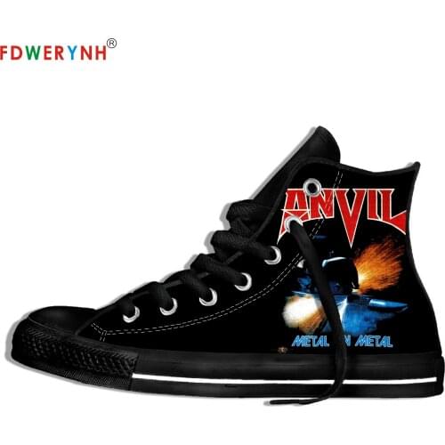 Mens Canvas Casual Shoes Anvil Band Most Influential Metal Bands Of All Time Customize Pattern Color Lace-up Leisure Flats Shoe
