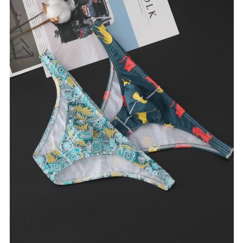 Mens Underwear Male Sexy Printed Briefs Underpants For Men Shorts Cotton Panties Mens Bikini Pants Men Sexy Slips Hombre Cuecas