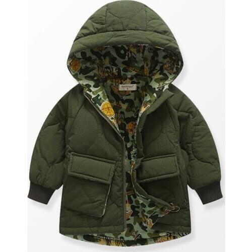 New Baby Boy Clothes Winter Jacket For Boy Thick Baby Clothing Casual Childrens Outerwear Cotton Warm Hooded Coats Wear 1-5 Y