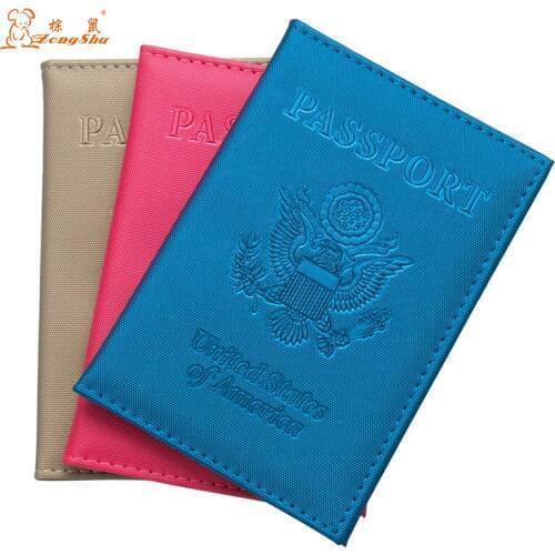 New plain weave pu leather The American emblem card holder bag travel ID credit ticket passport carf folder cover protective