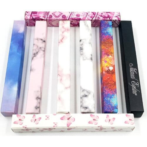 NEW 1.7*14.5cm Silver/Holographic Shiny Eyeliner Packaging Paper Box Lipstick Pen Package Box 50 PCS Sample Eyeliner Gift Box