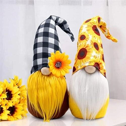Bee Striped Gnome Plush Doll World Bee Day Decorations Sunflower Bee Striped Faceless Doll Home Farmhouse Desktop Ornaments
