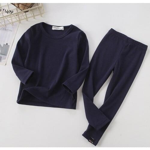 Kid Pajamas Set Boys Girls Cotton-padded Pjs Top and Pants Unisex Autumn Winter Toddler Baby Clothes Children Sleepwear Pijamas