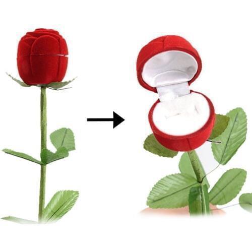 Plush Rose Flower Ring Box Surprise Gift Plush Plant Toys DIY Wedding Party Props Magic Tricks Decoration YH1794