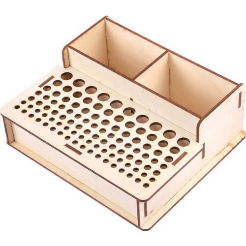 DIY Wood Leather Craft Tools Holder Rack Stand Leather Stamp Punch Accessories Storage Box Organizer