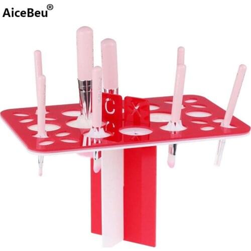 AiceBeu 26 Holes Stand For Brush Holder Make Up Drying Rack Organizer Shelf Tree Organizer Foundation Brushes Dryer Stand Tool