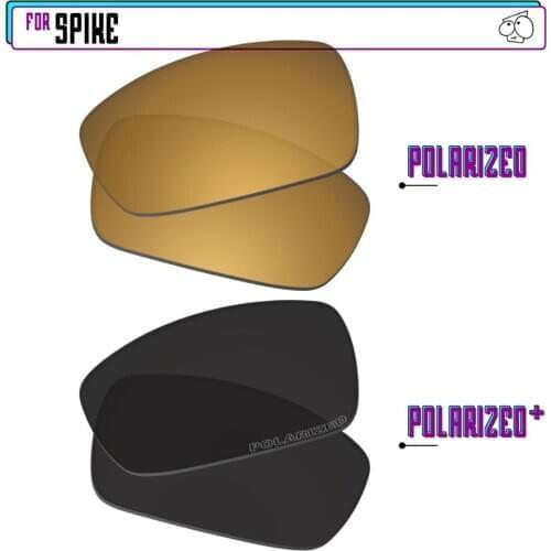 EZReplace Polarized Replacement Lenses for - Oakley Spike Sunglasses - BlackPPlus-GunmetalP
