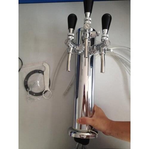 3 Holes stainless steel adjustable beer faucet beer column set, Beer tower set kegerator tap homebrew for bar/restaurant/Hotel
