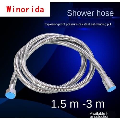 Plumbing Hoses Shower Hose Stainless Steel Encrypted Explosion-proof Shower Head Water Pipe Nozzle Connection Pipe Fittings