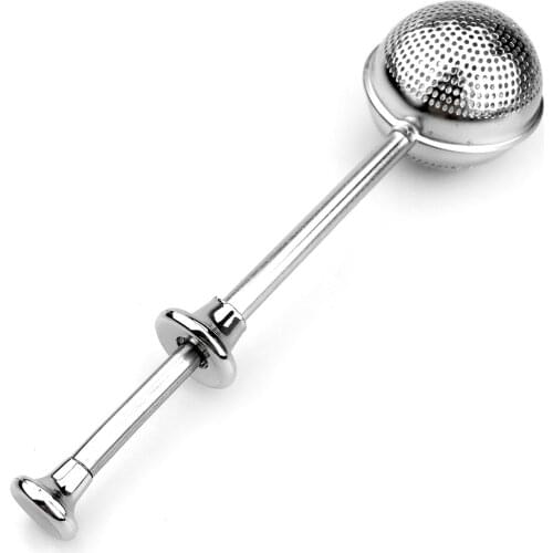 Sphere Mesh Tea Strainer Stainless Steel Telescopic Handle Tea Ball Tea Infuser Kitchen Gadget Coffee Herb Spice Filter SDI