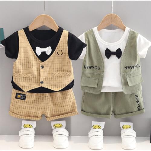 Boys kids sportswear spring and autumn clothes baby boy clothes suit cute baby cotton clothes letter sports jacket t-shirt pants