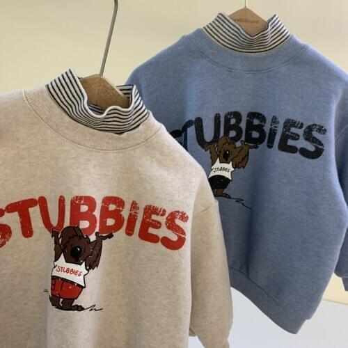 Baby Boys Sweatshirt Autumn Winter Kids New Arrival Cotton Hoodies Fashion Korean Letter Cartoon Turtleneck Pullovers For Boy