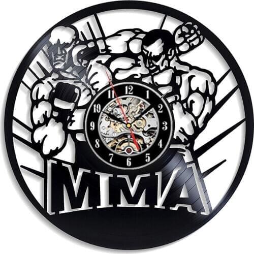 Fight Sport Theme Vintage Vinyl Clock Vinyl Record Wall Clock Modern Design Wall Watch Home Decor Gifts for Men reloj pared