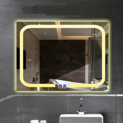 High End Modern Multi Functions Wapteroof 60*80cm Led Light Mirror For Bathroom Hotel Touch Switch Bright Mirror Light 1189