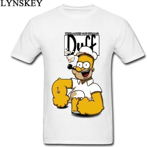 Comic Homer Duff Mens Funny Tee Shirt Cartoon Anime Print Gift T-shirt Short Sleeve Custom Group