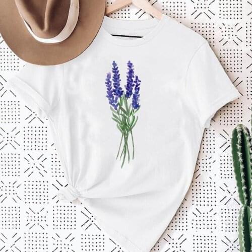 Women Flower Floral 90s Plant Vacation Ladies Fashion Print Graphic Summer Short Sleeve Female Clothes Tops Tees Tshirt T-Shirt
