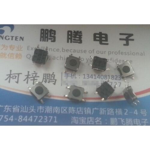 10PCS/lot Imported original silicone button 6*6*3.1mm waterproof and dustproof tact switch patch 4 feet black micro movement