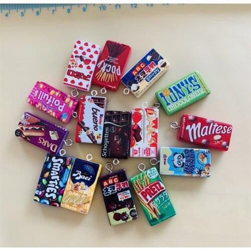 10Pcs Miniature Chocolate Box Cabochon Resin FlatBack Cabochon Charms Pendants For DIY Jewelry Necklace Earrings Accessories