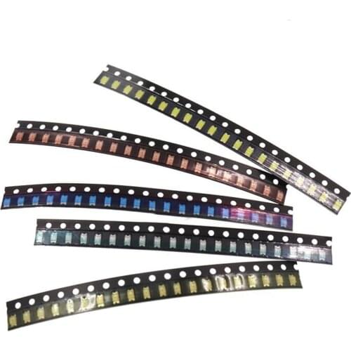 100PCS=5 colors x 20pcs 5050 5703 1210 1206 0805 0603 LED Diode Assortment SMD LED Diode Kit Green/ RED / White / Blue / Yellow
