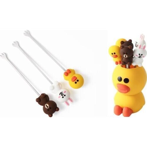 6pcs/set Pastry cake Fork Cute Cartoon Stainless Steel Fork