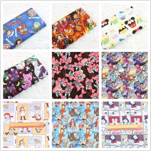 90x110cm Cartoon Cotton Fabric Print Fabric For Sewing Fat Quarter Quilting Patchwork boy clothes skirt
