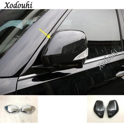 For Nissan Patrol 2017 2018 2019 2020 Car ABS Chrome/Carbon Fiber Sticker Rear View Rearview Side Glass Mirror Cover Trim Frame