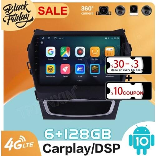 Android 10.0 128GB For Hyundai IX45 Santa Fe 2014 Car GPS Navigation Auto Radio Stereo Video Multimedia Player Carplay Head Unit