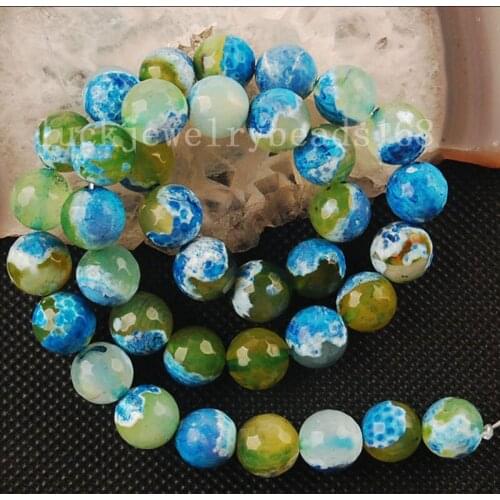 Free shipping Women 6mm 8mm 10mm Blue Green Carnelian Faceted Ball Loose Beads FG6154