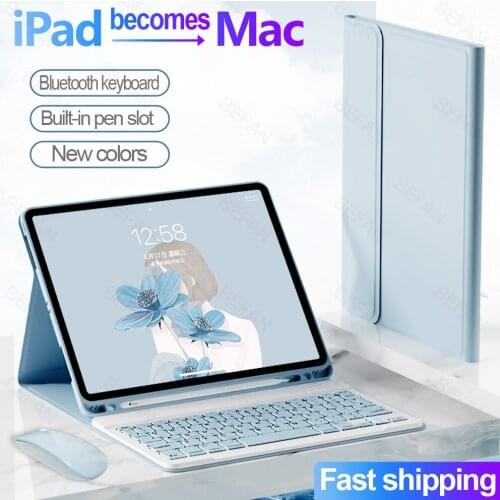 For iPad 9.7 2017 2018 10.2 2019 2020 10.9 5th 6th 7th 8th Keyboard Mouse Case For iPad Air 1 2 3 4 Pro 9.7 10.5 11 Funda Cover