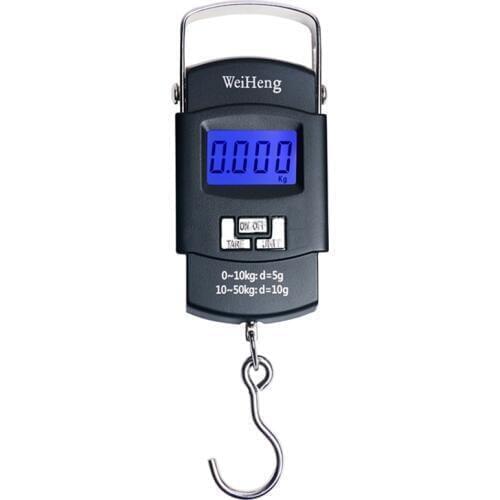 50KG 5g LCD Digital Fishing Hook Scale 50Kg Mini Pocket Suitcase Crane Kitchen Scales Gram Metal Luggage Hang Weighing Balance