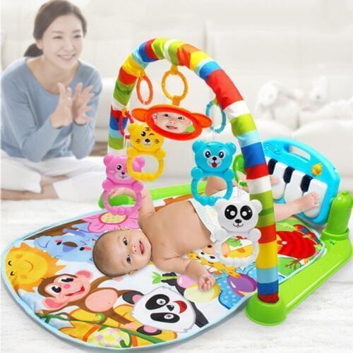 Infant 0-18 months baby music fitness rack newborn music pedal piano children educational toys