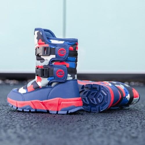 Childrens snow cotton boots 2021 new cotton shoes, children boys plus velvet to keep warm winter childrens cotton shoes