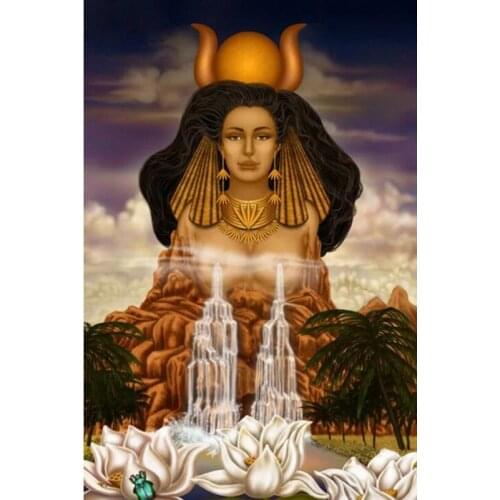 Diy Diamond Mosaic Painting 5d Egypt Queen Lotus Diamond Embroidery Cross Stitch Full Patterns Elmas Mozaik Needleworks Crafts