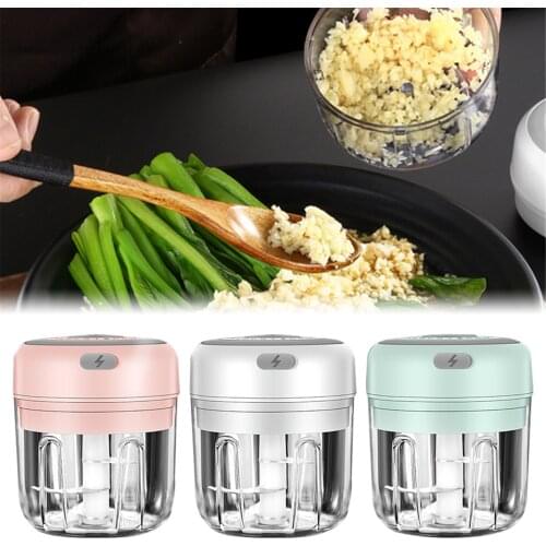 250ml Electric Garlic Masher Sturdy Durable Mini Crusher Chopper USB Charging For Crushed Garlic Crushed Fresh Chile forKitchen
