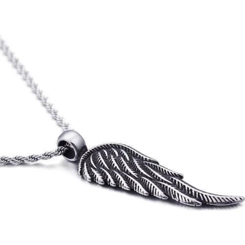 European and American Simple Pendant Small Accessories Jewelry Titanium Steel Feather Pendant