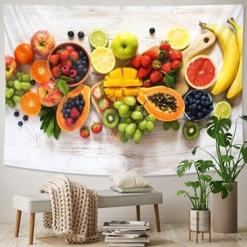 Fruit psychedelic scene home art decorative tapestry Hippie Bohemia decorative Mandala sheet yoga mat sofa blanket