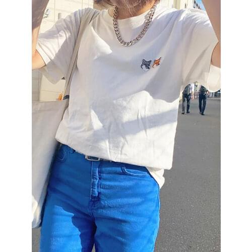 Rowling Women Fox Print Graphic Tees Summer O Neck Short SleeveCotton Logo T-Shirt Simple Casual Good Quality Tops 2021 #4