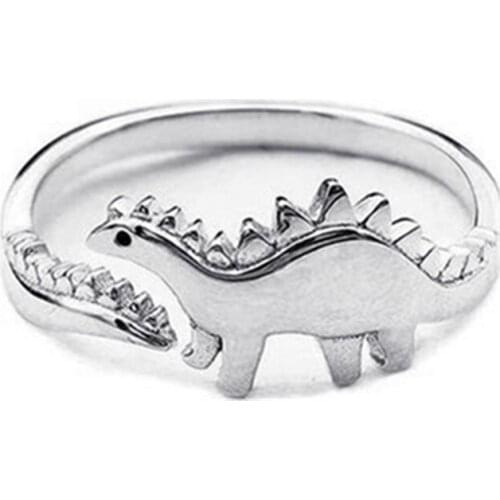 Vintage Little Dinosaur Rings Fashion Retro Style Adjustable Animal Dinosaur Rings for Women Men Bat Jewellery