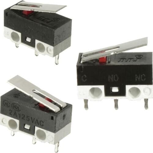 GTBL 10Pcs 2A 125V Mini-Limit Switch Lever Roller Arm Actuator SPDT Snap Action LOT
