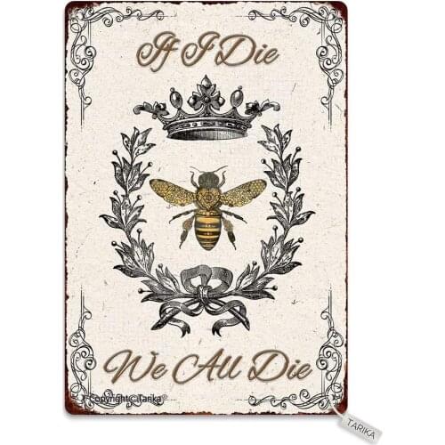 If I Die We All Die Vintage Look Tin 20X30 cm Decoration Crafts Sign for Home Kitchen Bathroom Farm Garden Garage Inspirational