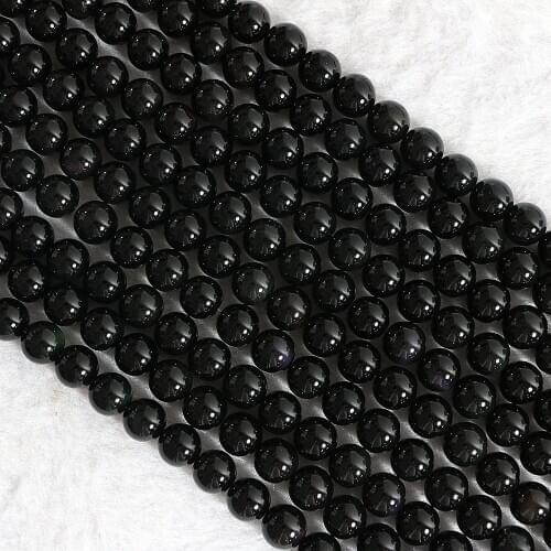 Fashion black Obsidian stone japser 4mm 6mm 8mm 10mm 12mm 14mm hot sale round loose beads diy jewelry making 15 inch B486