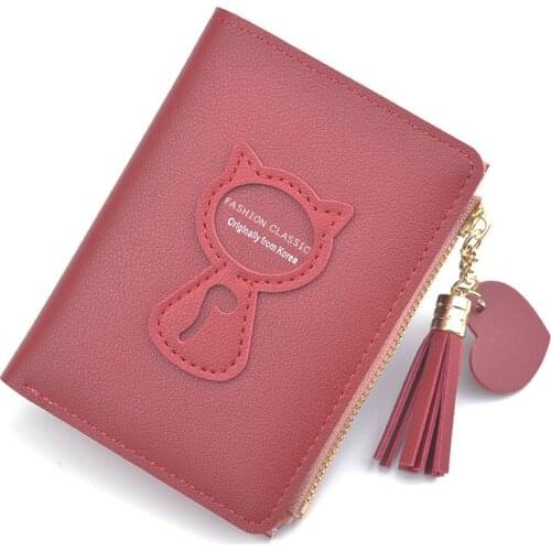 Cat luxury ladies wallet large capacity cash wallet zipper pocket card bag ladies wallet buckle hand bag purse card package