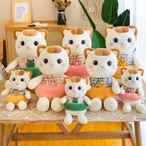 Creative Cute fat cat Plush swimming ring doll rag doll bed sleeping soft pillow good quality children birthday christmase gift