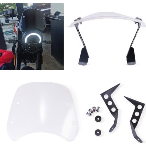 Motorcycle Clear Windshield Front Windshield Windscreen Wind Deflector Mounting Bracket For Benelli Leoncino 250