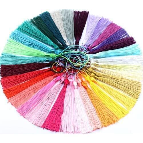 50pcs/Pack 13cm Color Polyester Silk Tassels DIY Craft Bookmark Curtain Jewelry Hang Rope Fringe Trim Clothes Sewing Accessories